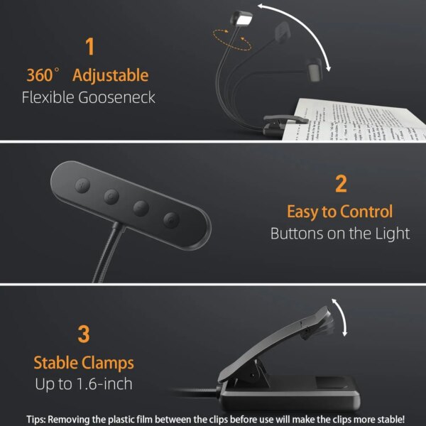 Rechargeable Clip-On Reading Light - Image 4