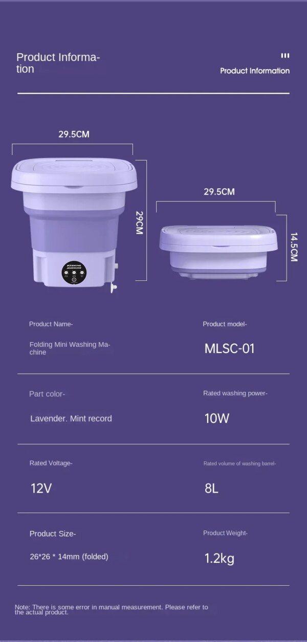Small Folding & Portable Washing Machine - Image 16