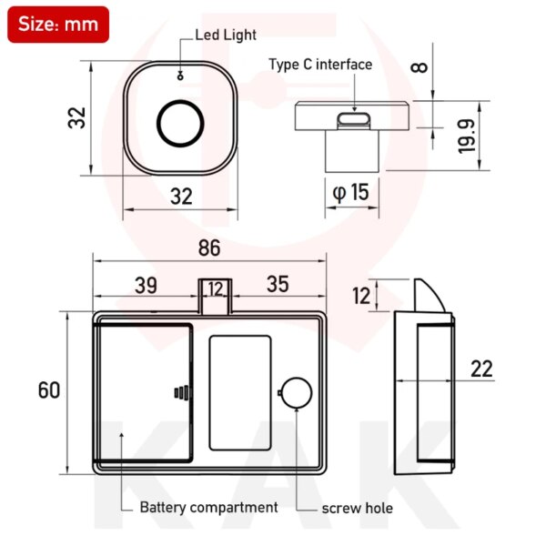Keyless Fingerprint Smart Lock For Drawer & Cabinet - Image 6
