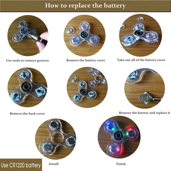 Crystal LED Glow In Dark Fidget Spinner - Image 4