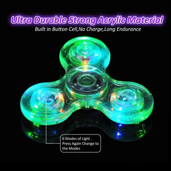 Crystal LED Glow In Dark Fidget Spinner - Image 3